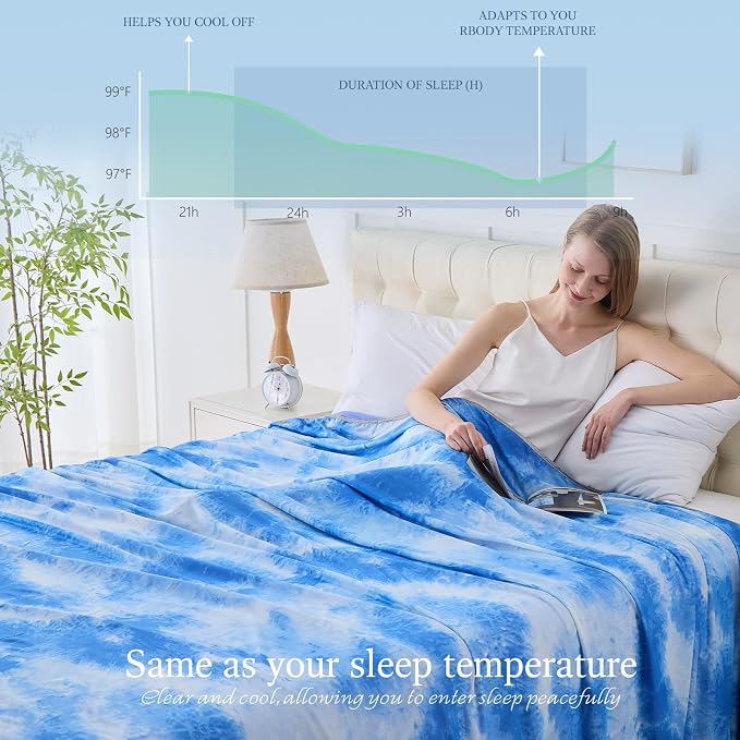 Cooling Blanket Throw Size for Hot Sleepers Ultra Lightweight & Breathable - Image 3
