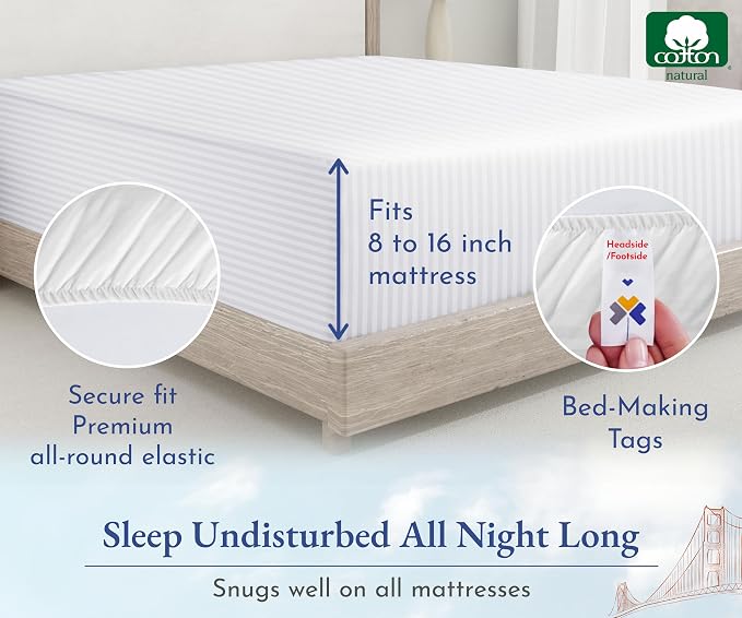 California Design Den King Fitted Sheet Only Deep Pocket - Image 6