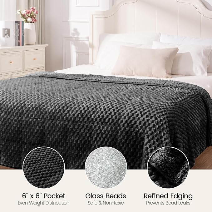 Super Soft Luxury Fleece Sherpa Weighted Blanket 15lbs - Image 5