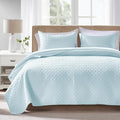 FLYMME Quilts King Size, Lightweight Sky Blue Bedspreads, Basket Weave Pattern by FLYMME