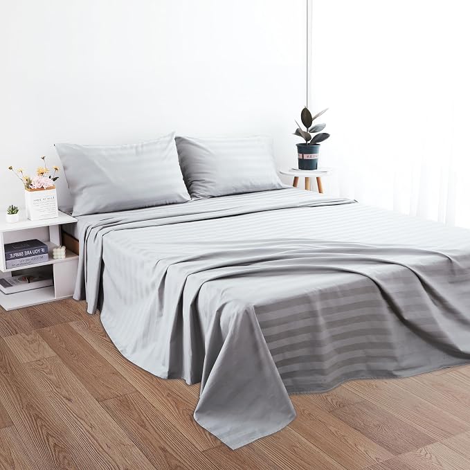 Cotton Cal King Flat Sheet Only, 600 Thread Count 100% Egyptian Cotton Top - Image 5
