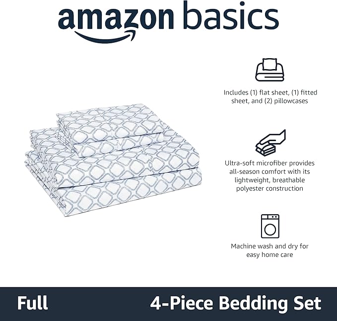 Amazon Basics Lightweight Microfiber 4-Piece Bed Sheet Set - Image 2
