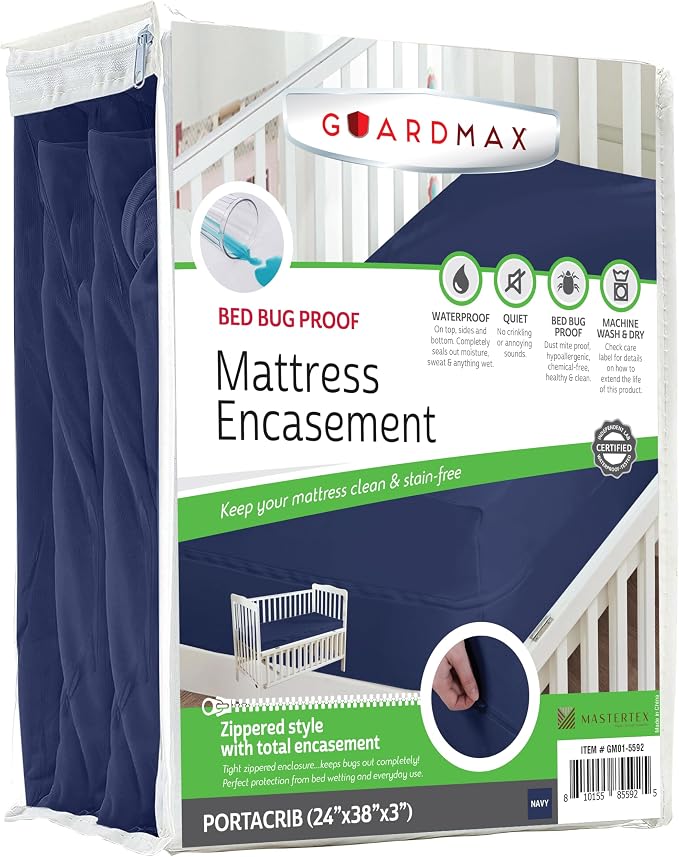 Guardmax Jersey Knitted Mini Crib Size Zippered Mattress Encasement by Guardmax
