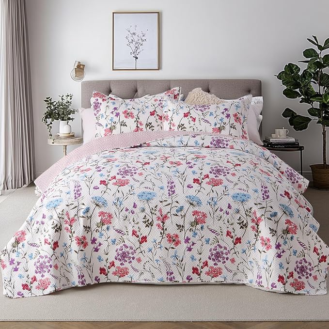 GOONE XL Queen Quilt Set 90"x96", Lightweight Quilts Queen Size - Image 9