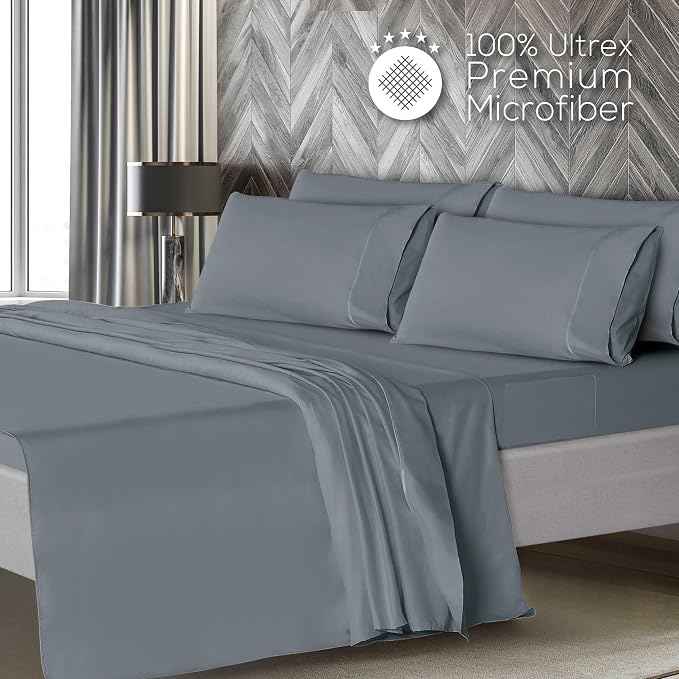 Mueller Ultratemp Bed Sheets Set, Super Soft 1800, 6 Piece California King - Image 3