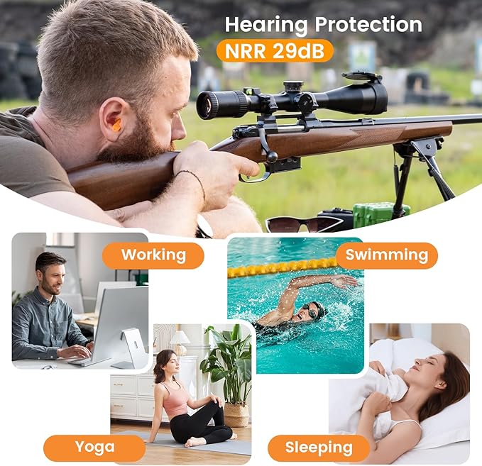 Ear Plugs for Noise Reduction, 10 Pairs Shooting Ear Protection for Gun Range - Image 5
