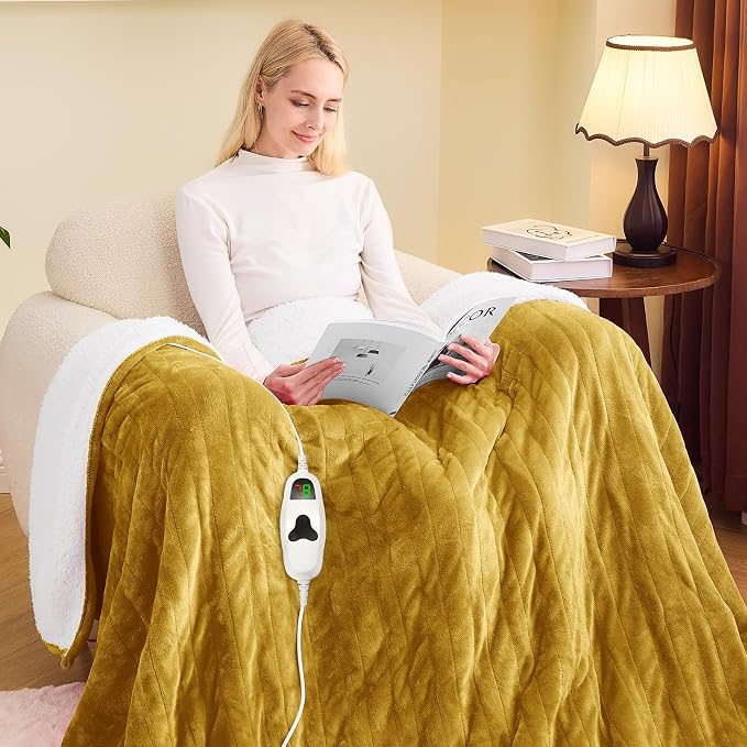 greenoak Heated Blanket Electric Twin 62"X84", Heating Blankets by Greenoak