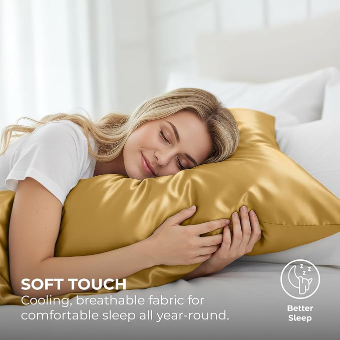 Pure Bedding Satin Pillowcase 2 Pack - Image 3