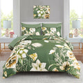 Luxudecor Floral Comforter Set Queen Size 7 Piece, Olive Green Flower Bed in a by Luxudecor