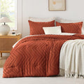 Andency Burnt Orange Oversized King Comforter Set 120x98, Boho Oversize King by Andency