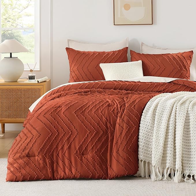 Andency Burnt Orange Twin/Twin XL Comforter Set, Twin Bed Comforter by Andency