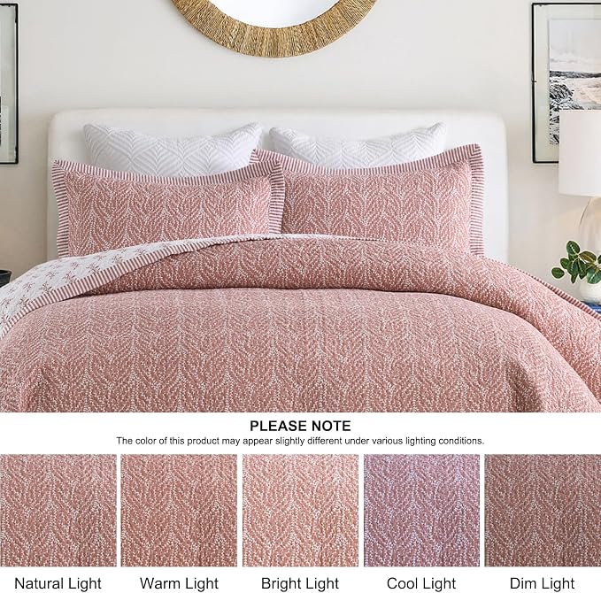 SahSahCasa Quilt Set Queen Size, 100% Cotton Quilt Bedding Set Bedspread - Image 8