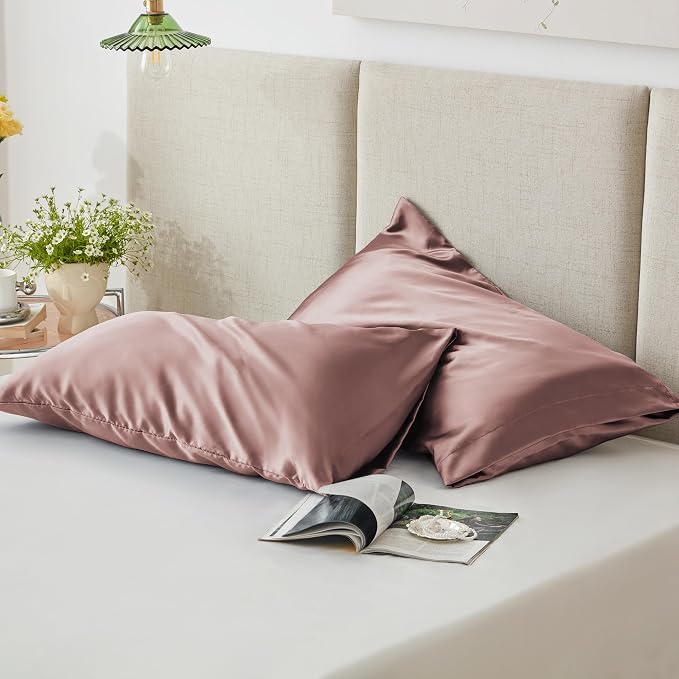 Love's cabin Satin Pillowcase Set of 2 Queen Size 20x30, Cooling Pillow Covers - Image 6
