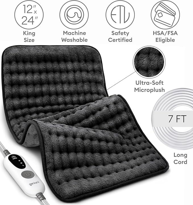 GENIANI Electric Heating Pad for Back Pain & Cramps Relief, Electric Throw - Image 2