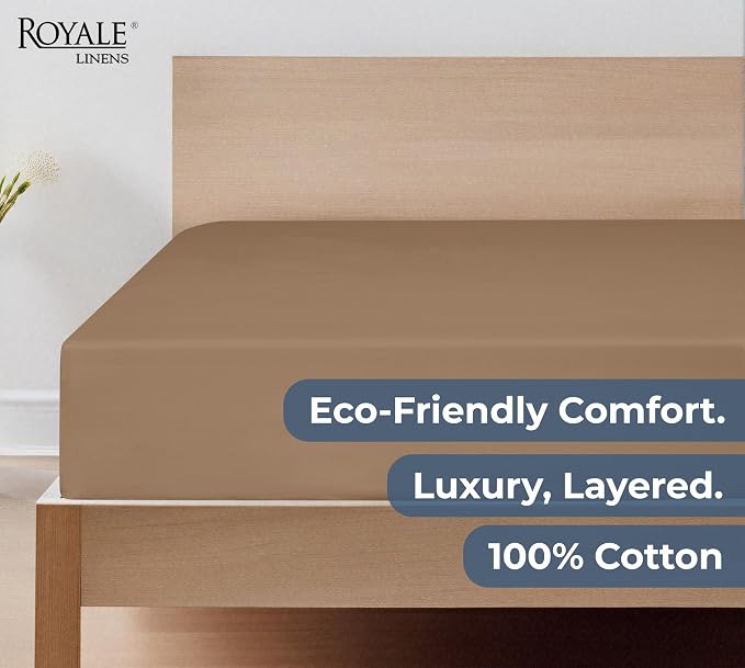 Royale Linens 100% Organic Cotton Fitted Sheet - Image 6