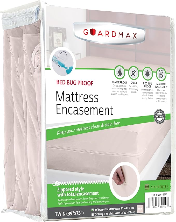 Guardmax Jersey Knitted Twin Zippered Mattress Encasement by Guardmax