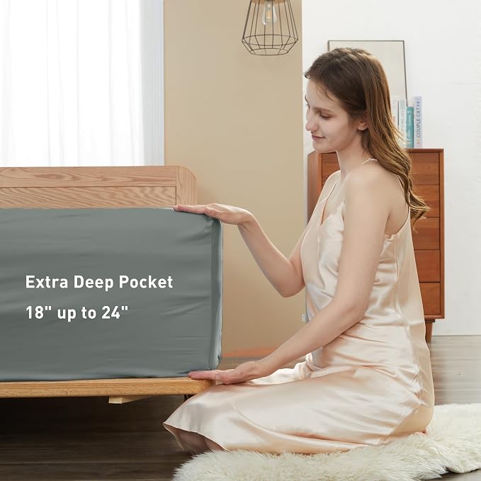 Sunflower Full Fitted Sheet, 1-Piece Extra Deep Pocket Fitted Bottom Sheet 22" - Image 3