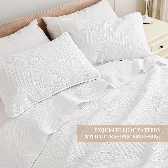 Exclusivo Mezcla Twin Quilt Bedding Set, Lightweight White Quilts Twin Size - Image 3