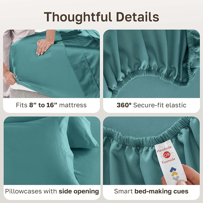 California Design Den 100% Cotton Sheets Full Size Set - Image 5