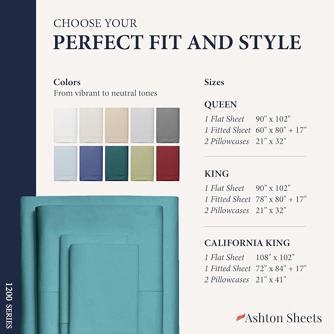 100% Egyptian Cotton Queen Size Sheets Set - Image 8