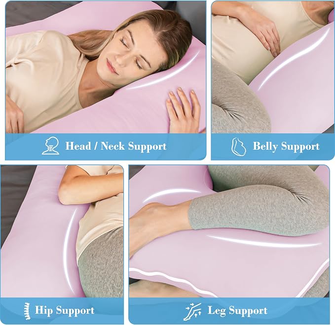 Cute Castle Cooling Cover Pregnancy Pillows, Soft U-Shape Maternity Pillow - Image 6