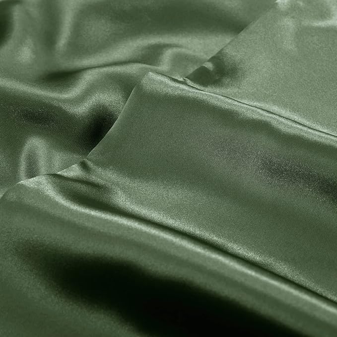 Aormenzy Satin Pillow Cases for Women Queen Size Set of 2, Woodland Green Satin - Image 7
