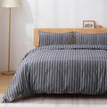 TOCOMOA Striped Duvet Cover Set 100% Natural Cotton Soft Comfy Breathable 3 by TOCOMOA