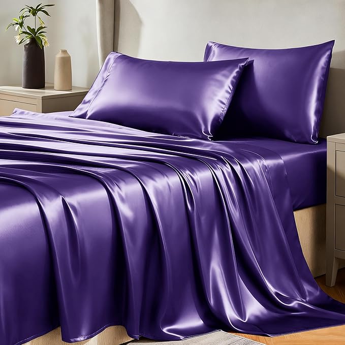CozyLux Satin Sheets Queen Size Bed Set by CozyLux