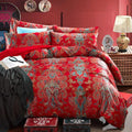 mixinni King Size Duvet Cover Set Paisley Light Blue Long Staple Cotton Percale by mixinni