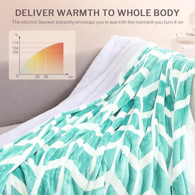 VENTIMI Electric Blanket Heated Throw, Fast Heating Blankets - Image 7