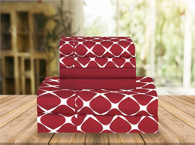 Elegant Comfort Luxury Soft Bed Sheets Bloomingdale Pattern by ELEGANTCOMFORT