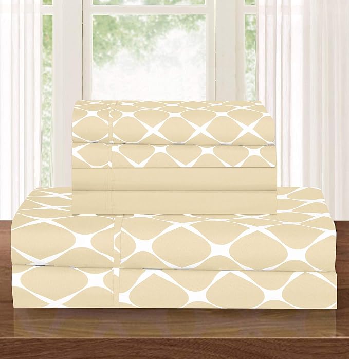 Elegant Comfort Luxury Softest and Coziest 6-Piece Bed Sheet Set, Wrinkle by ELEGANTCOMFORT