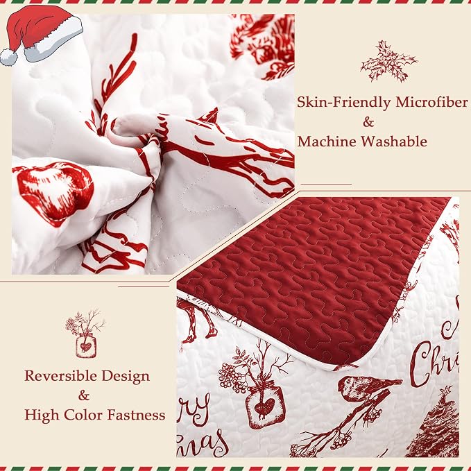 Exclusivo Mezcla Reversible Christmas Quilts King Size - Image 3