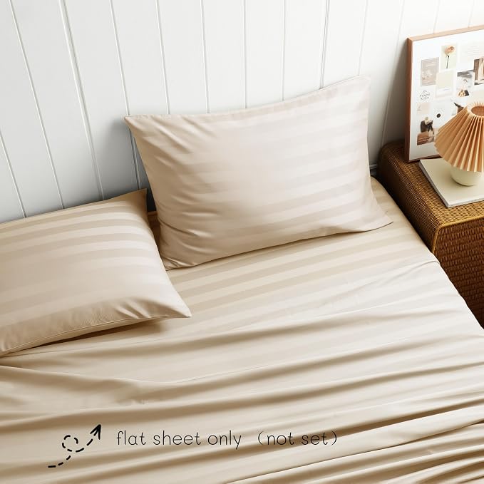 Cotton Flat Sheets Only, 600 TC 100% Cotton Flat Sheet Top Sheet Only, Queen - Image 2