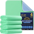 4 Pack 24” x 24” Extra Heavy Absorbency Washable Underpads, Waterproof Nursing by Fygrip