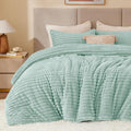 BEDELITE Fleece Twin Comforter Set -Super Soft & Warm Fluffy Light Green Bedding by BEDELITE