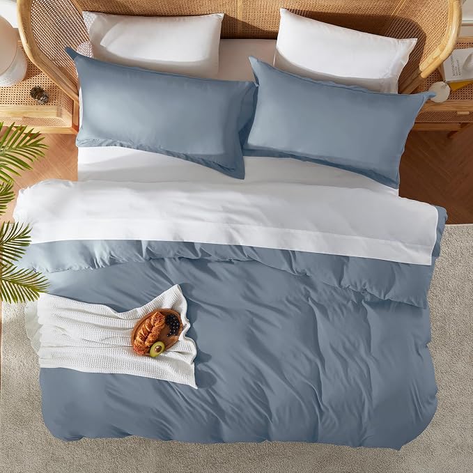 Nestl Stone Blue Duvet Cover King Size - Image 5