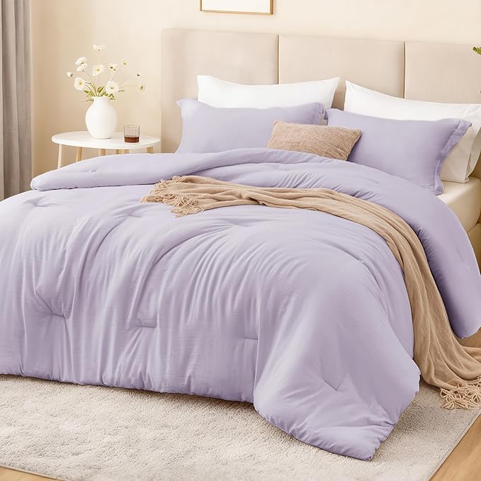 Love's cabin Lavender Twin/Twin XL Comforter Set, 2-Piece Prewashed Bed Set by Lovescabin