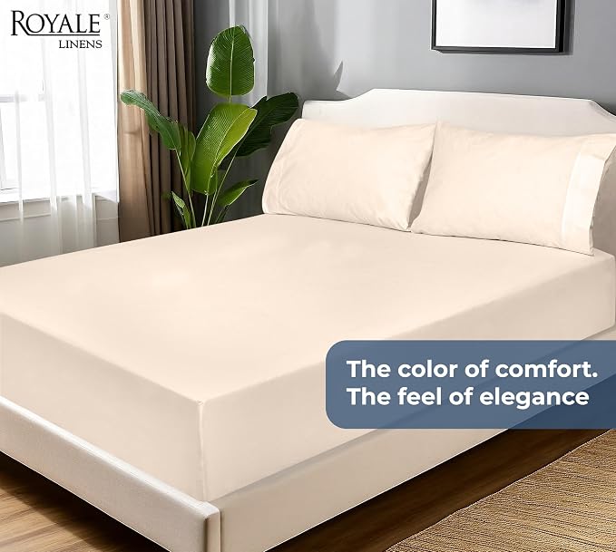 Royale Linens 100% Organic Cotton Fitted Sheet - Image 9
