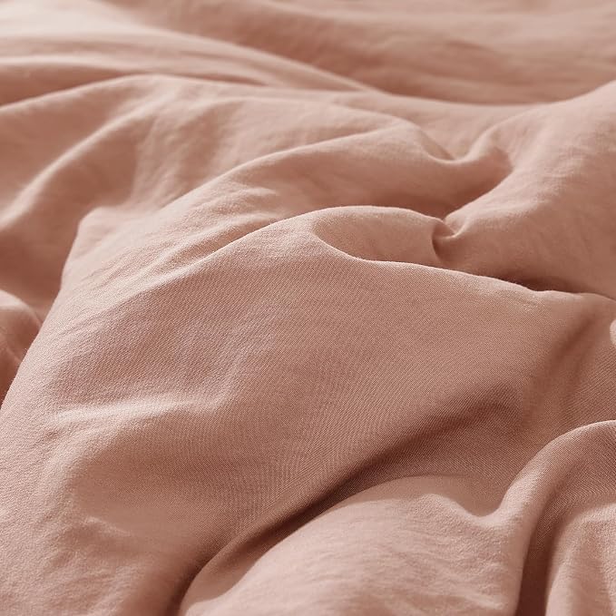 WRENSONGE Twin Comforter Set- 5 Pieces Clay Pink Twin Bed in a Bag, All Season - Image 6