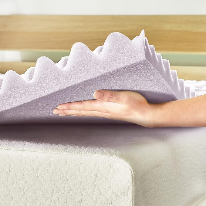 Mellow 2 Inch 5-Zone Memory Foam Mattress Topper, Soothing Lavender Infusion - Image 5