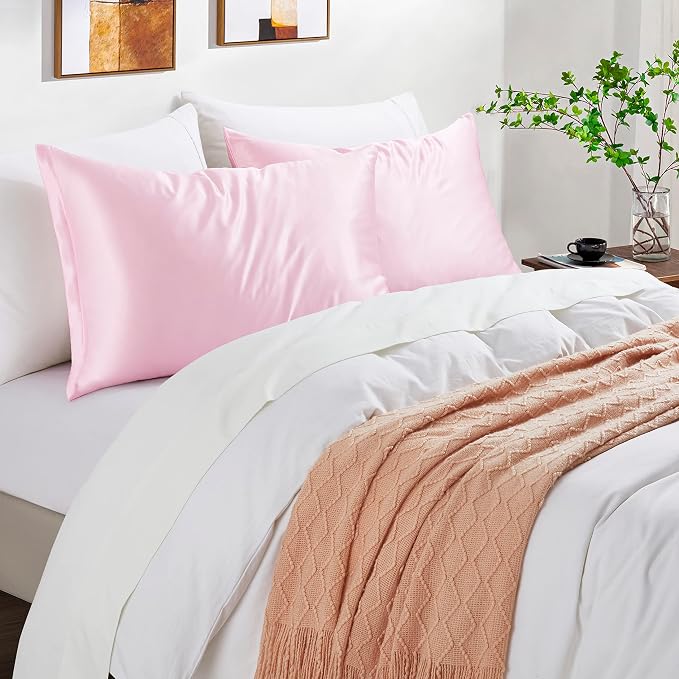 Satin Pillowcases with Zipper （20x30）, Queen Size Pillowcases Set of 2 - Image 6