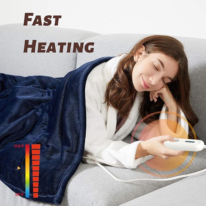 Tefici Electric Heated Blanket Twin, Super Cozy Soft 2-Layer Flannel 62" x 84" - Image 5