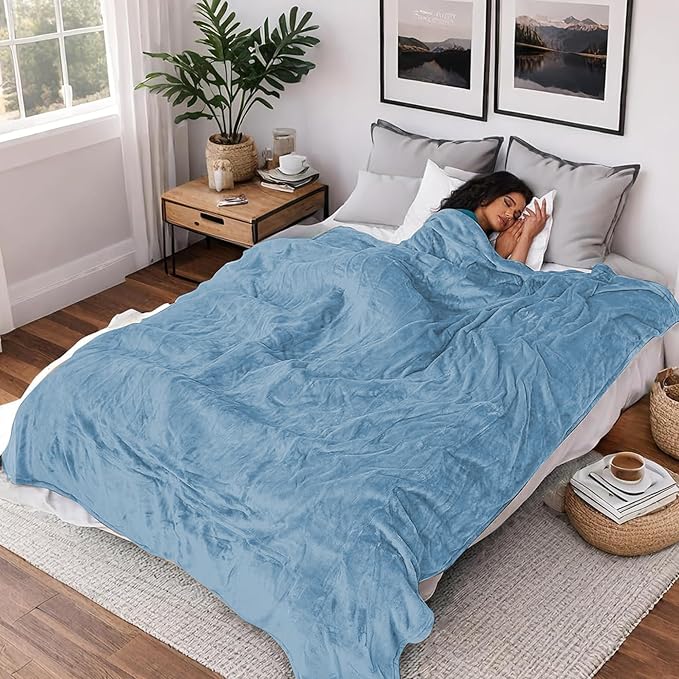 Heated Blanket Electric Blanket Throw Size 50''x60'', 6 Heating Levels 3 Hrs by Minervada