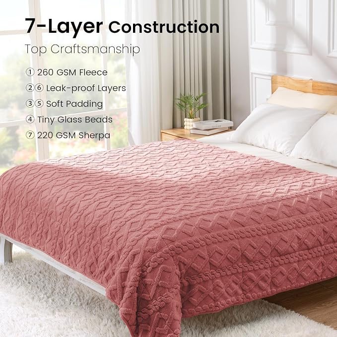 Drewin Weighted Blanket for Adults Queen Size 20lbs, Soft Cozy Turtleback - Image 5