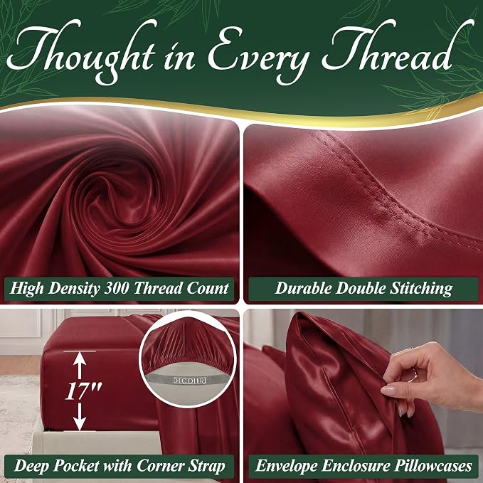 DECOLURE 100% Viscose Derived from Bamboo Sheets Queen Size - Image 4