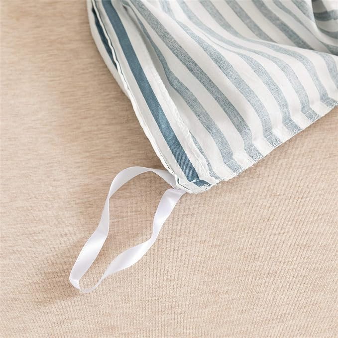 JELLYMONI 100% Natural Cotton 3pcs Striped Duvet Cover Sets, - Image 6