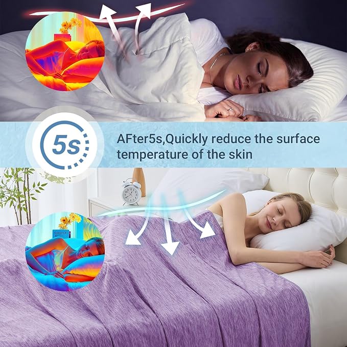 Cooling Blanket Throw Size, Cold Blanket Thin Lightweight Breathable Soft - Image 3