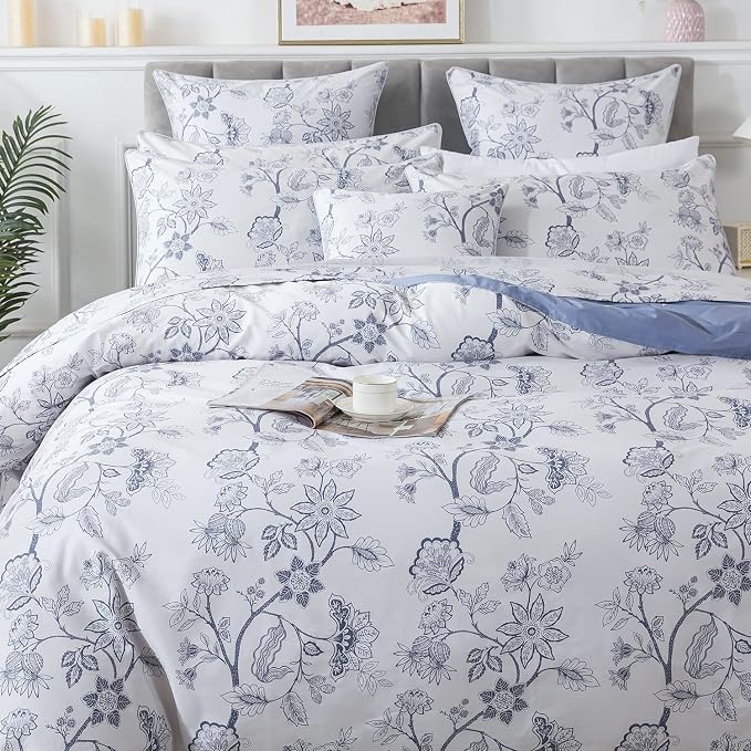 FADFAY Duvet Cover Set Full Floral Bedding Percale Cotton 600 TC Classical - Image 9