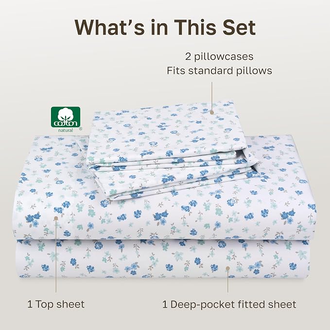 California Design Den Soft Queen Size 100% Cotton Sheet Sets, 400 TC Good - Image 4
